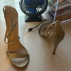 Steve Madden prom sparkly gold heels size 10